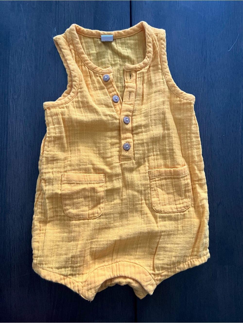 Old Navy Mustard Yellow Baby Gauze Romper